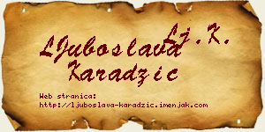LJuboslava Karadžić vizit kartica
